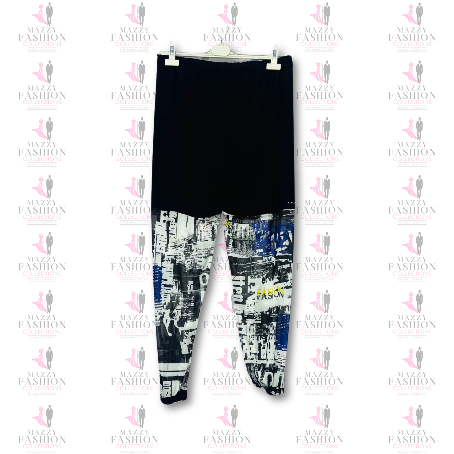 Mazzy Cosmetics Urban Edge Graphic Joggers in Black and White with Comfortable Fit