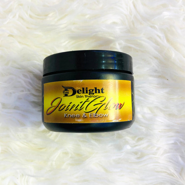 MazzyCosmetics Joint Glow Knee & Elbow cream in a dark jar for moisturizing and rejuvenating skin